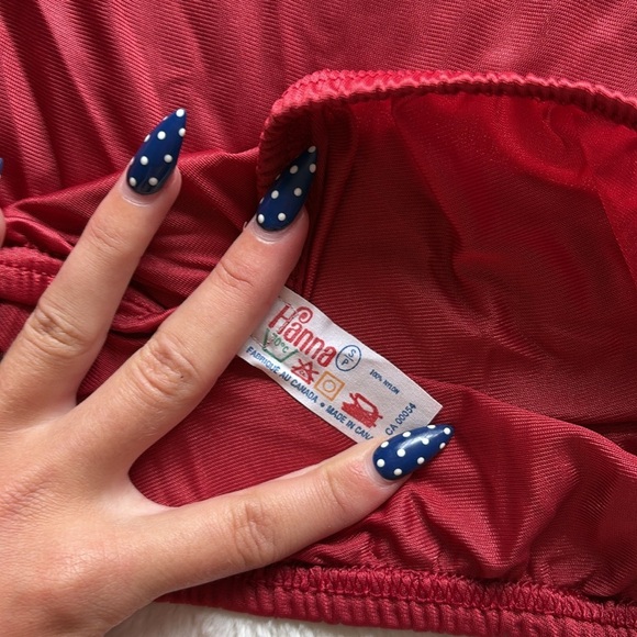 Vintage Hanna Red Lace Slip Set | Satin Feel | Romantic Y2K Lingerie | Coquette - Picture 4 of 7